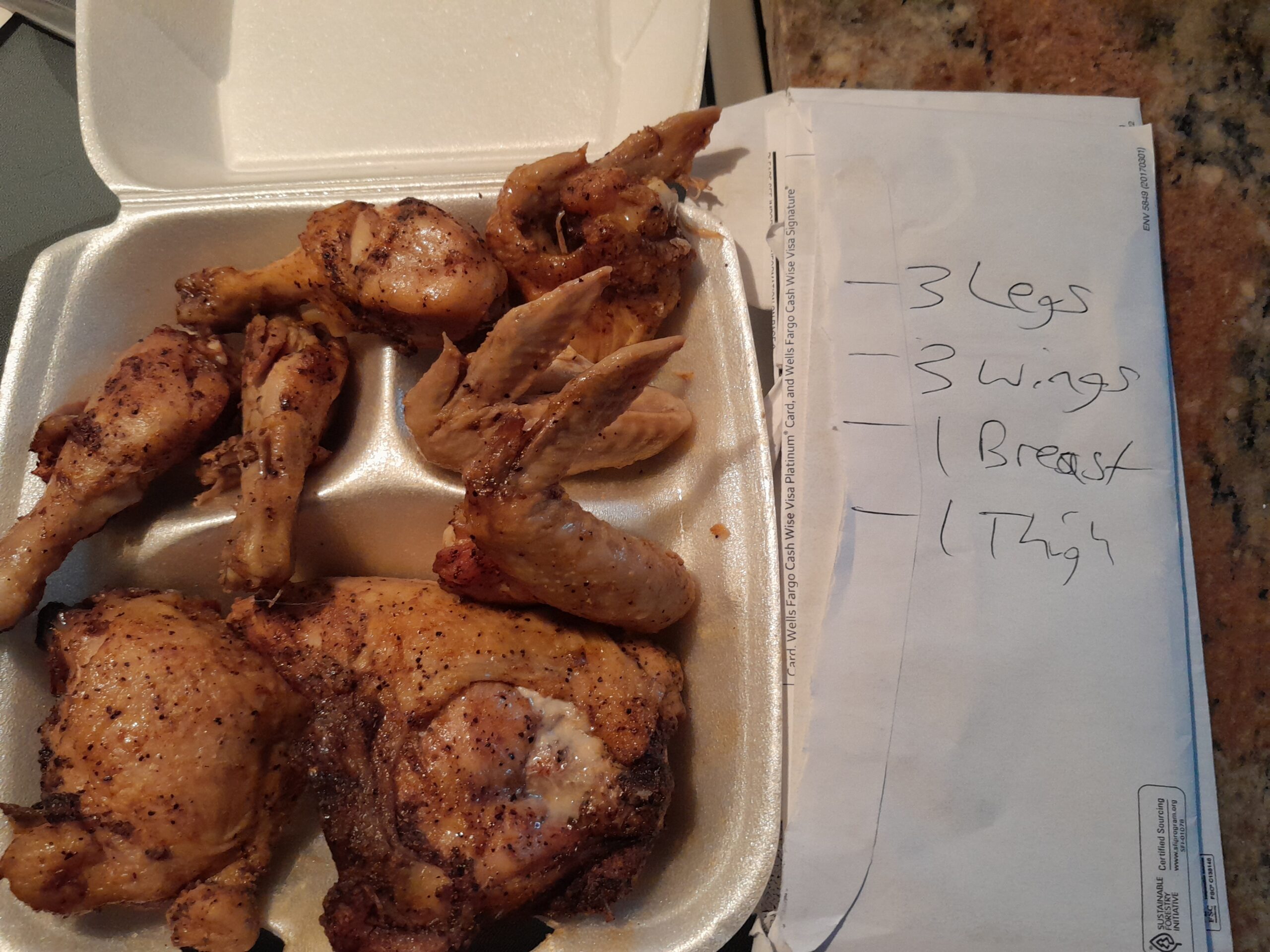 8 piece baked chicken order incorrect