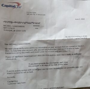 Declined Menards Big Card