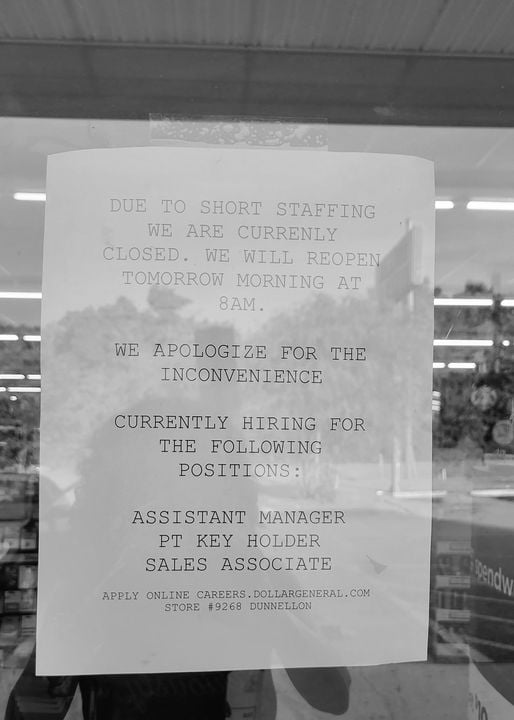 Dollar General complaint Store Closing at 430 pm for a week