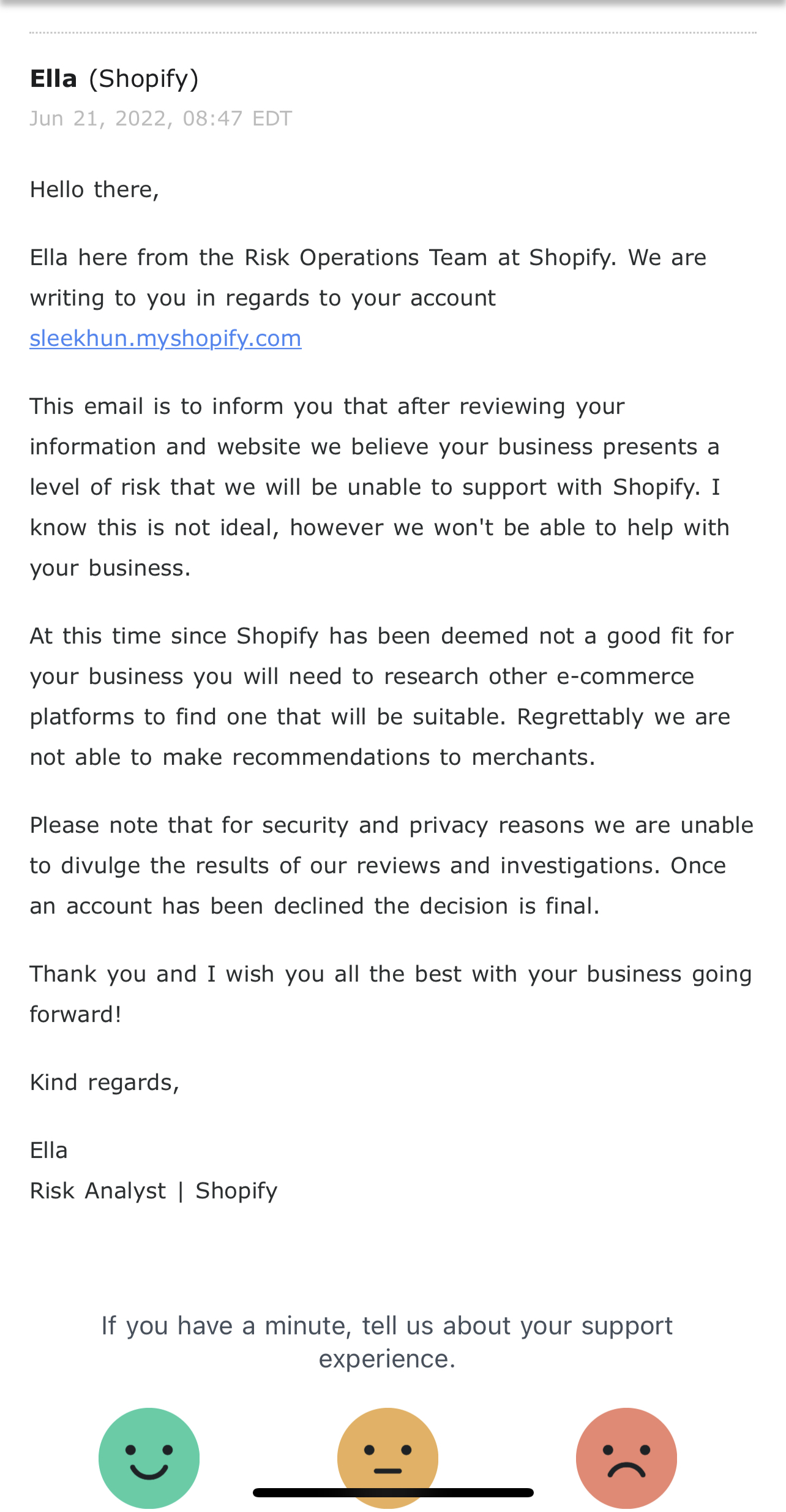 Shopify complaint Shut down my store without any explanation