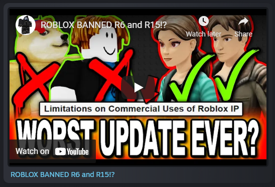 Congrats roblox, lots of players are gonna be leaving.