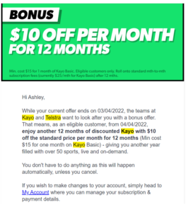 Kayo Subscription Cancellation