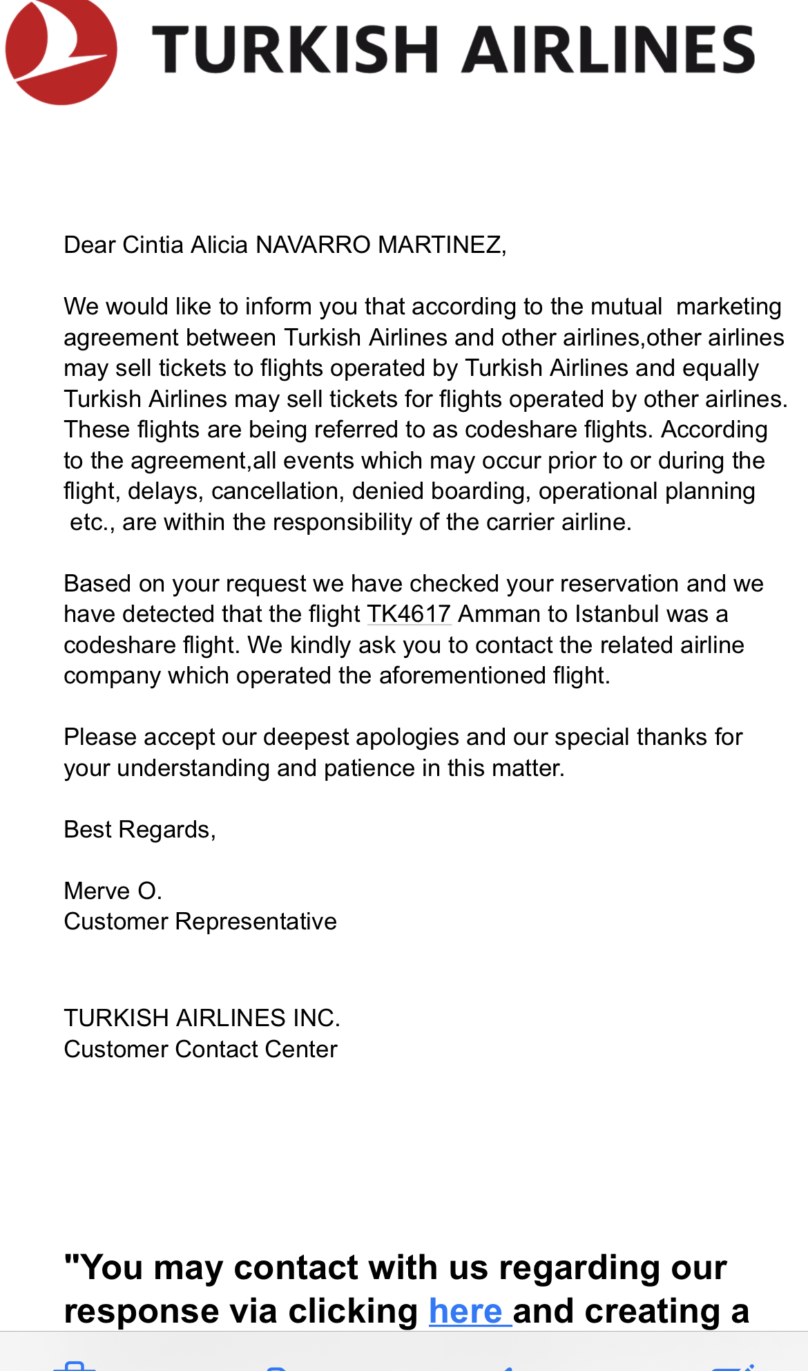 Turkish Airlines complaint Change of schedule and denied boarding on a flight