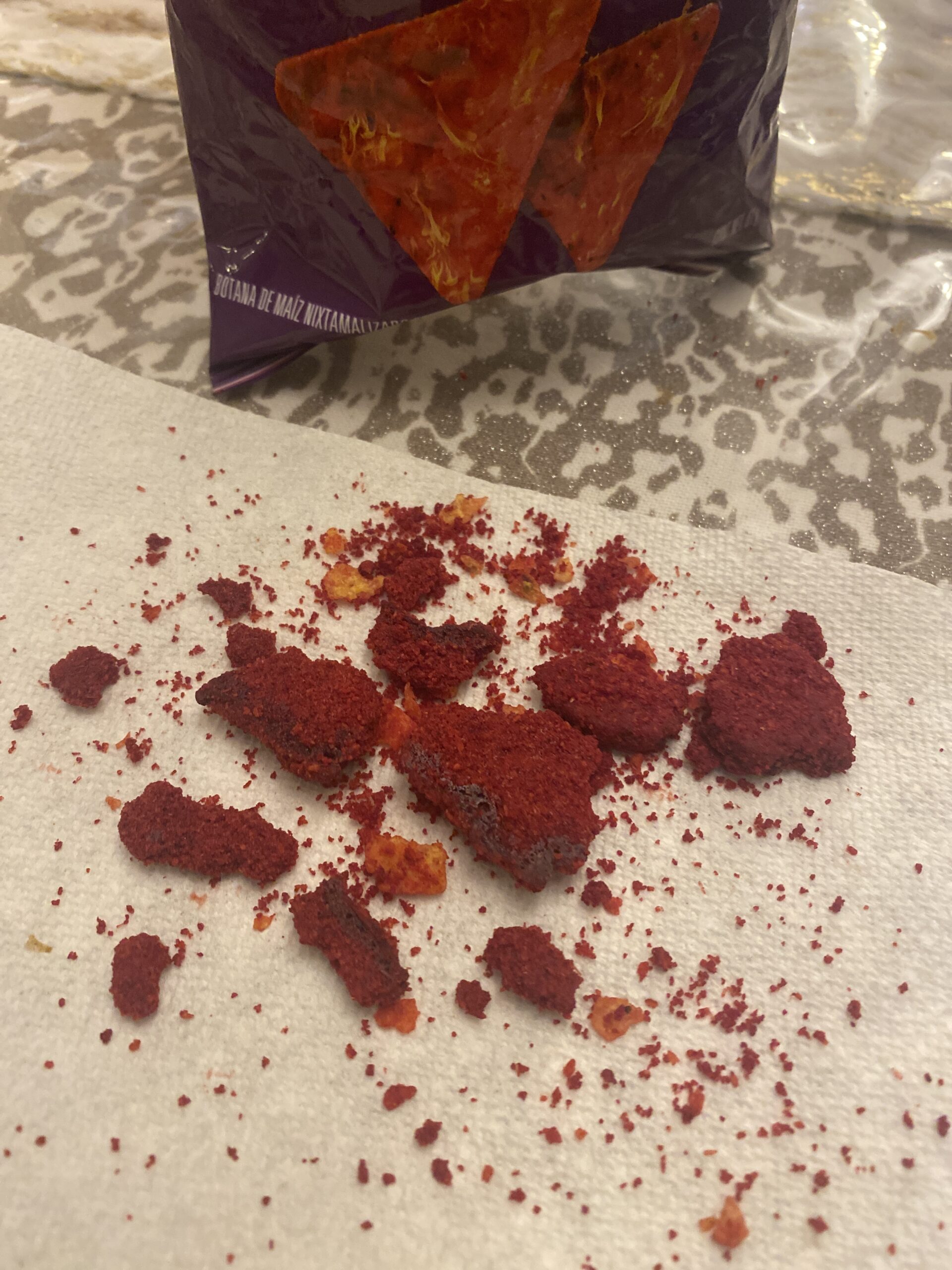 Doritos complaint Found burnt pieces