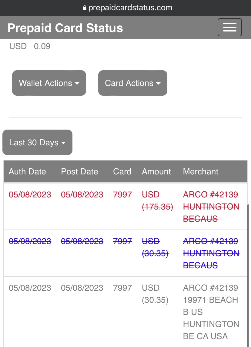 ARCO Gas Stations complaint Card information stolen
