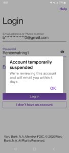 Suspended account