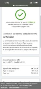 Scammed by the partner you send me two (Economy Bookings)