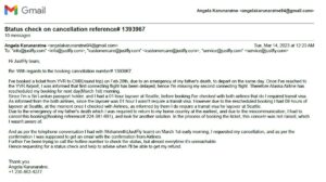 Refund of cancelled air ticket