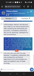 Denied withdrawal