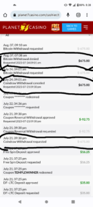 Withdraw of winnings