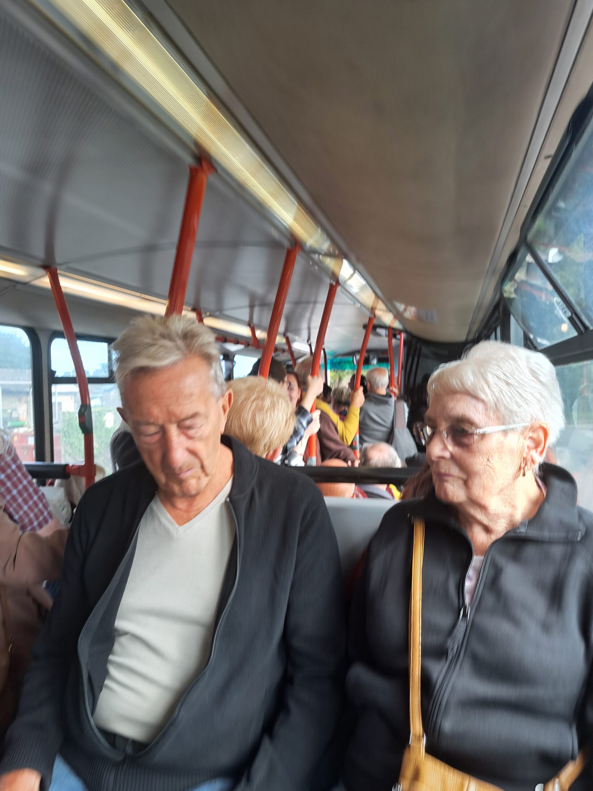 Bus is full with loads of passengers