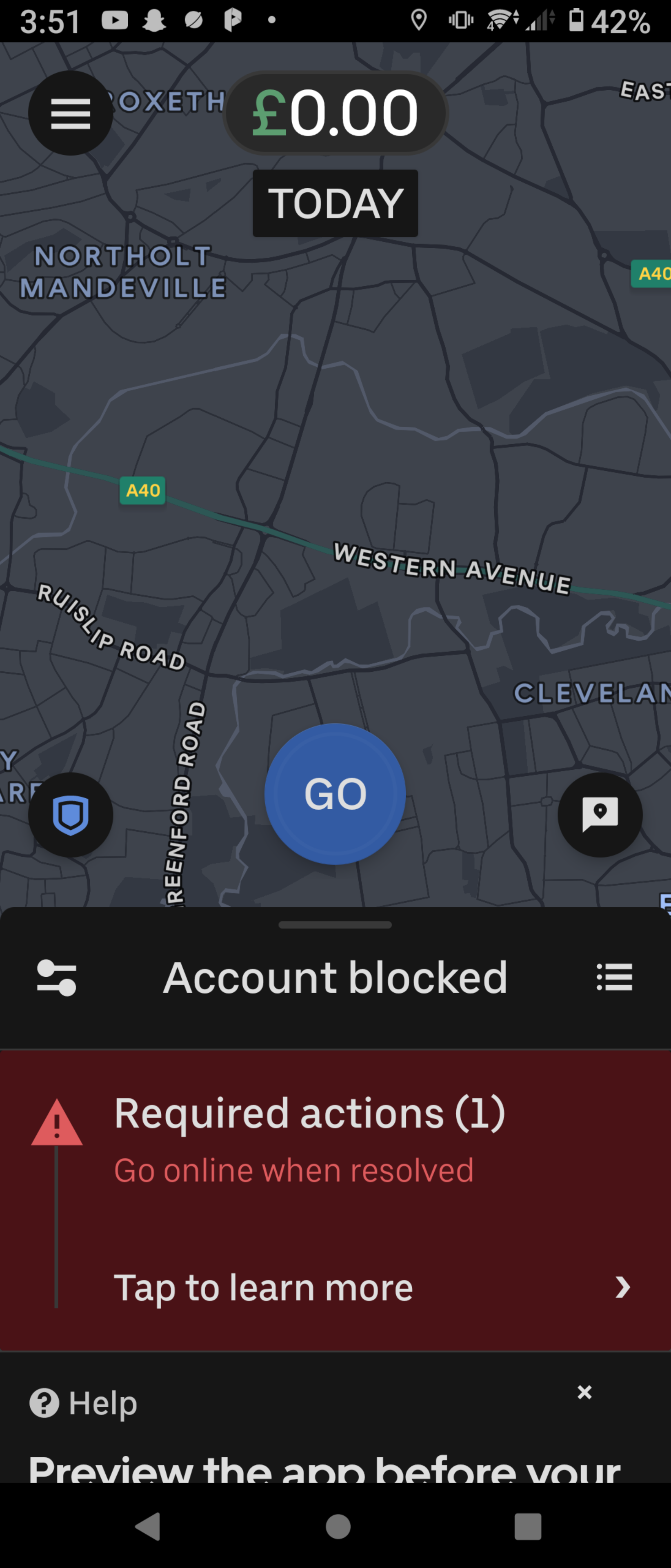 Blocked on Uber Eats