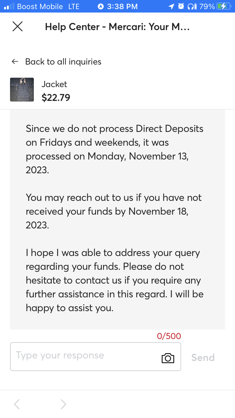 Have not received payment for sale