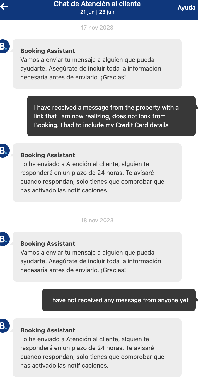 Booking.com complaint Scam on booking.com and Customer Service does not reply