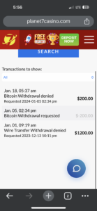 Held my withdrawal then canceled
