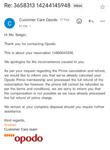 Terrible Experience with Opodo Prime Membership