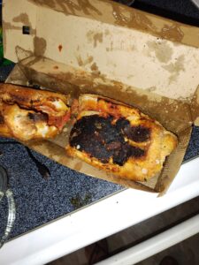 bad, burnt food