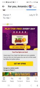Daily free spins