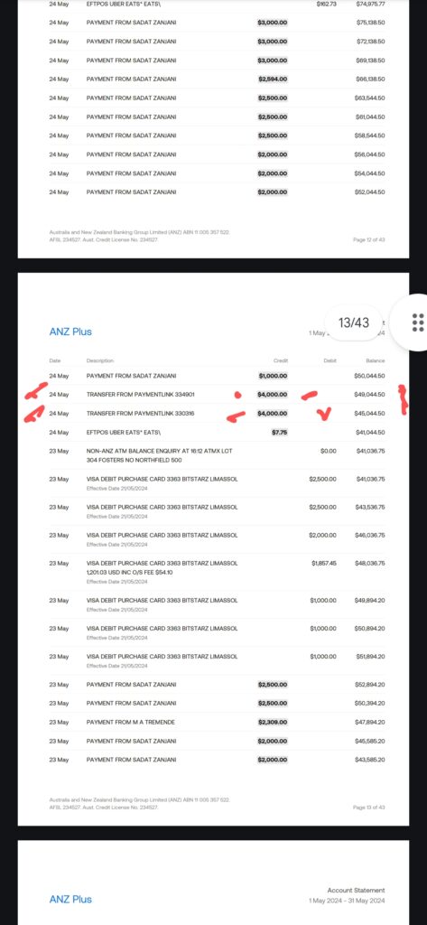 Evidence uploaded with this complaint about BitStarz