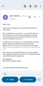 I been trying to recover my Fortnite account